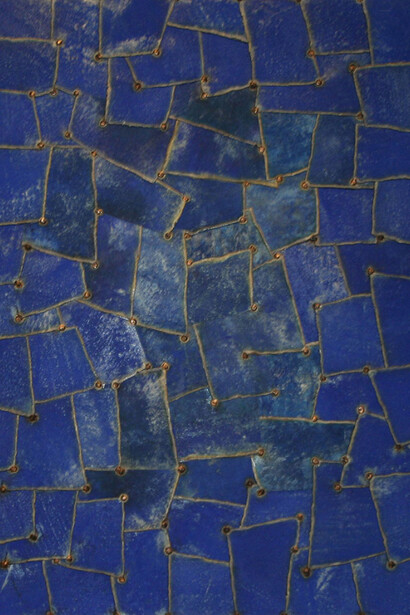 Nathan Slate Joseph, Rajasthan Blue, 2006, pure color pigment on galvanized steel, 48 x 36 x 2 inches