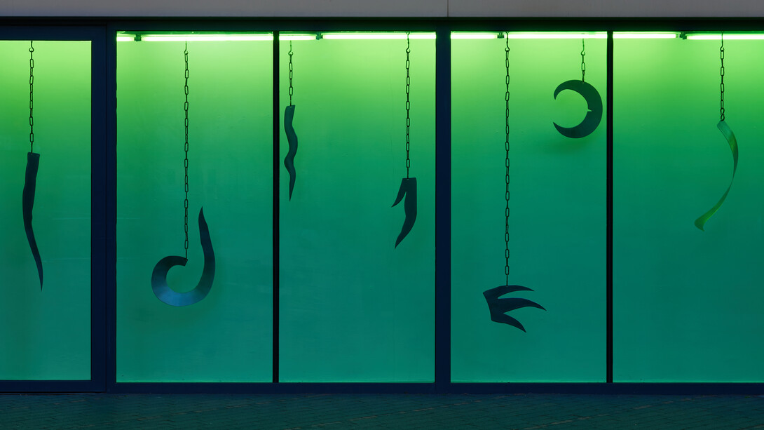 Tarek Lakhrissi, Perfume of Traitors, 2021. Installation view. Courtesy of Vitrine, London. Photo by Jonathan Bassett