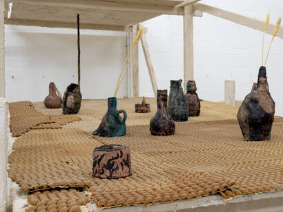 Emii Alrai, House of Teeming Cattle, 2019. Installation view, Two Queens, Leicester. Photographer Jules Lister.