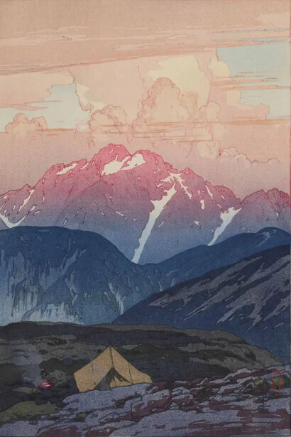 Hiroshi Yoshida, Twelve themes from the Japanese alps: morning at Mt. Tsurugi, 1926. Courtesy of Moa Museum of Art
