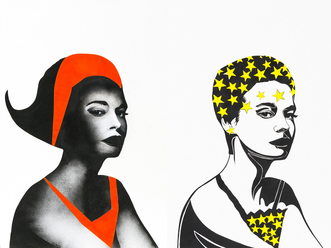 Khaled Takreti, Je Suis Con, 2014, Acrylic on canvas, 165 x 618 cm (detail)