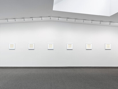 Agnes Martin, On a clear day, exhibition view. Courtesy of Krakow Witkin Gallery
