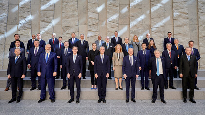 Llegada de los líderes de la OTAN a la cumbre extraordinaria en Bruselas, 2022