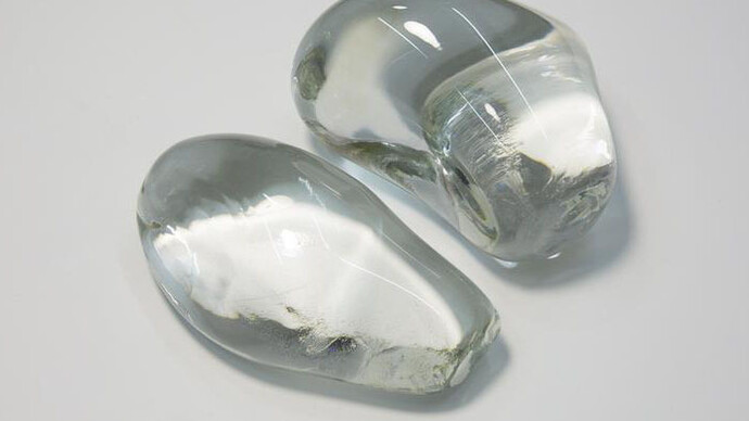 Kate Newby, Exotics, 2015, Glass, 2 Part work, Each: 2 1/2 x 6 x 3 1/2 inches