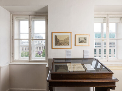 Beethoven Pasqualatihaus, ausstellungsansicht. Mit freundlicher genehmigung des Musa Museums