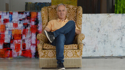 Maurizio Paccagnella nel suo atelier