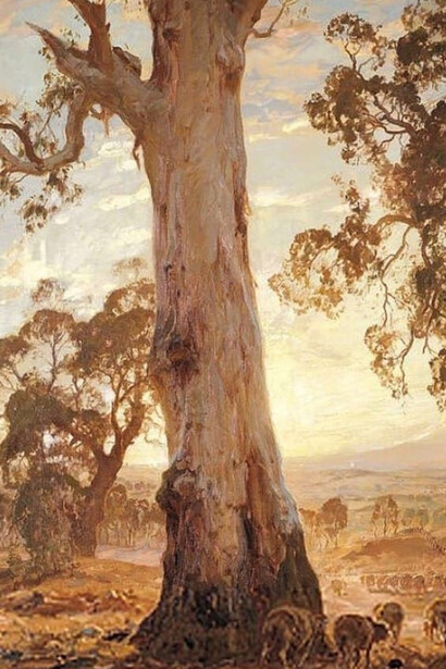 Hans Heysen, Droving into the Light (detalle), 1921