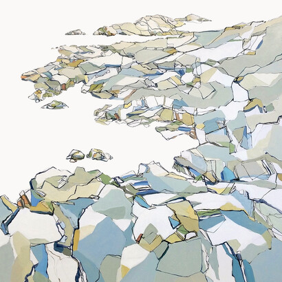 Darthea Cross, Inner Cove, 40x40, acrylic on canvas