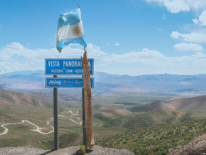 Bandera nacional de la Argentina en la Provincia de Jujuy, Argentina