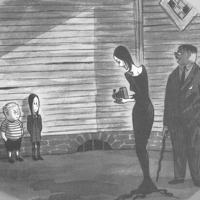 Cartón de la Famila Addams por Charles Addams