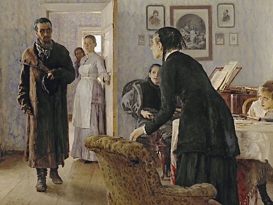 Ilya Repin, No lo esperaban (detalle), 1885