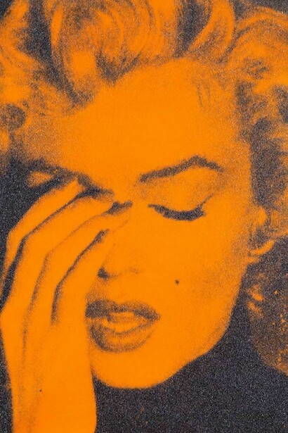 Russell Young, Marilyn Crying - amber and black, diamond dusted