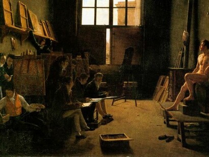 «O ateliê de David» (1813), Léon-Mathieu Cochereau