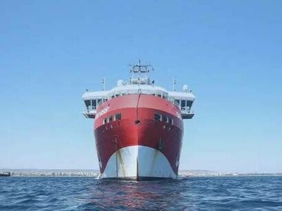The Abdulhamid Han oil tanker floating in the Mediterranean sea