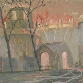 Brian Gilks, In the Temple (1941–1942). Beaverbrook Collection of War Art Canadian War Museum.