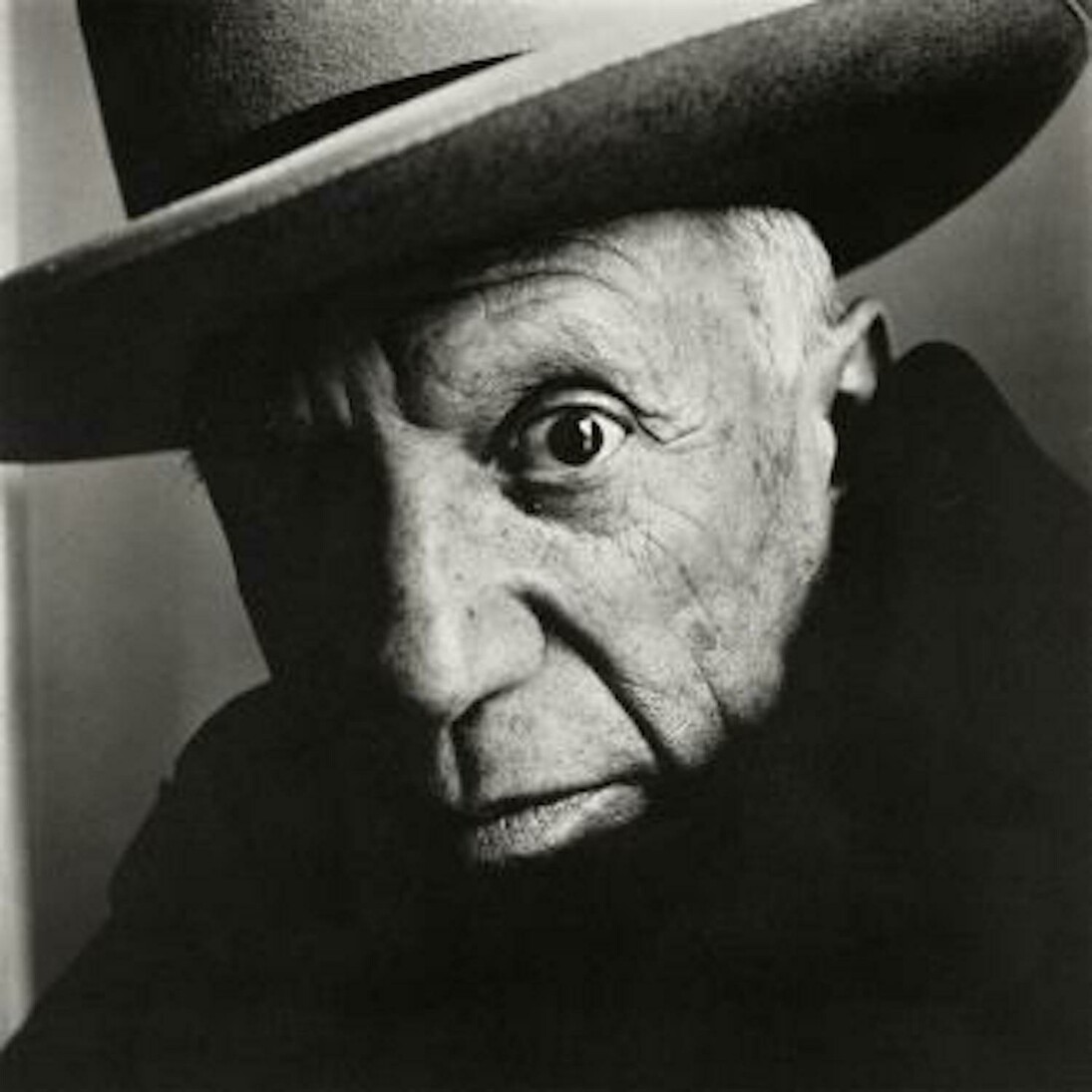 Irving Penn (American, 1917–2009), Pablo Picasso at La Californie, Cannes, 1957, Platinum-palladium print, 1985, 18 ⅝ × 18 ⅝ in. (47.3 × 47.3 cm). Promised Gift of The Irving Penn Foundation to  The Metropolitan Museum of Art, New York © The Irving Penn Foundation