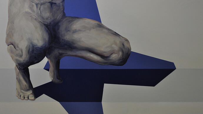 Trittico, 3, olio e vernice per auto. Courtesy Simone Miccichè