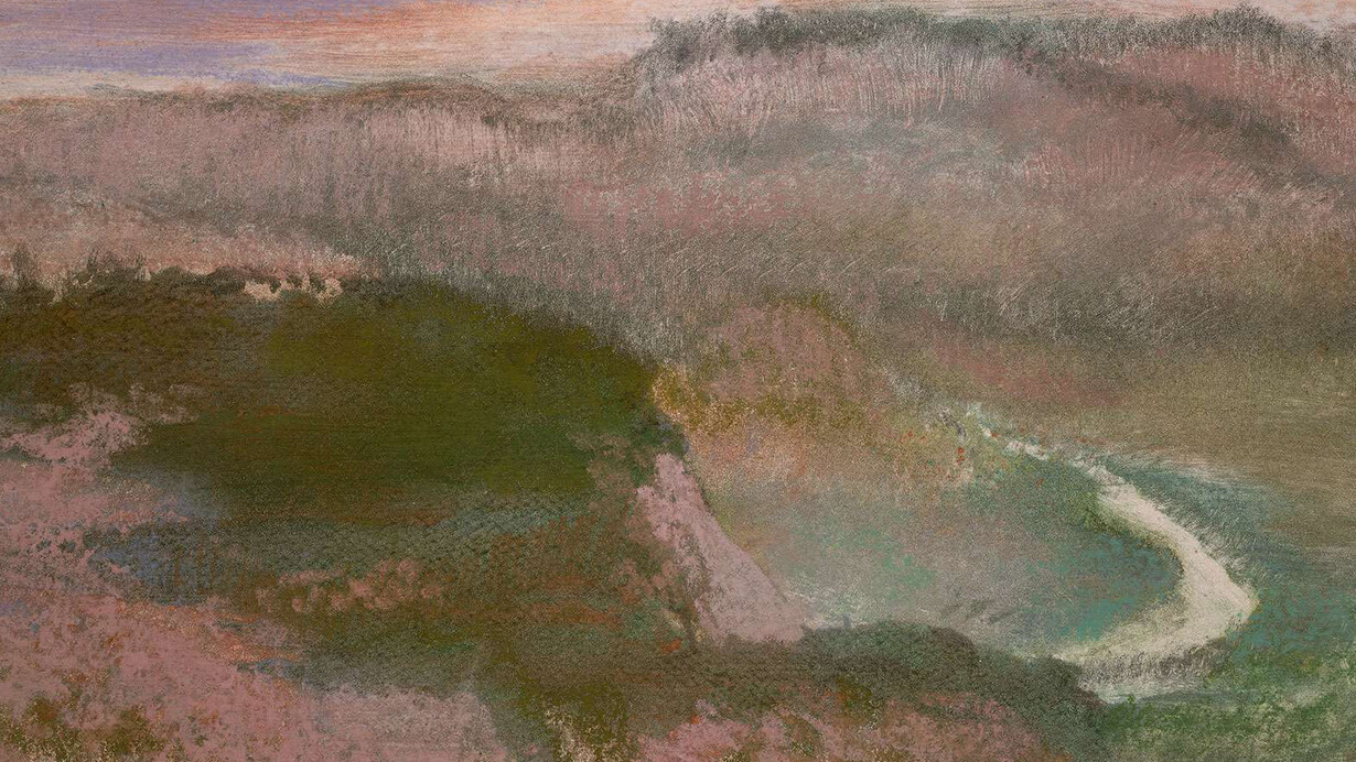 Edgar Degas, Landscape, 1892.
Pastel over monotype on paper. Denman Waldo Ross Collection.