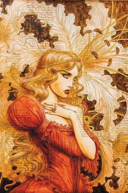 Olivier Ledroit, La femme aux lys, 2024. Courtesy of Huberty and Breyne Gallery