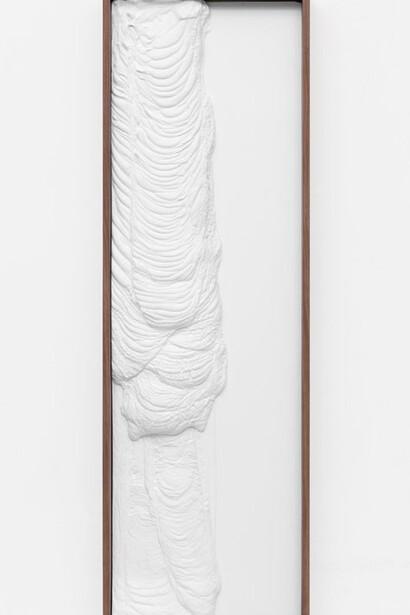 Anthony Pearson 
Untitled (Plaster Positive), 2013 
Hydrocal and walnut 
61 1/2 x 19 1/2 x 3 3/4 inches (156,2 x 49,5 x 9,5 cm)
