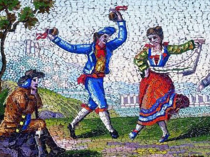 Danzatori di saltarello (da Bartolomeo Pinelli)