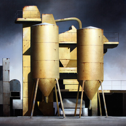 Angelo Davoli, Struttura, 2011, olio su tela, 60 x 60 cm