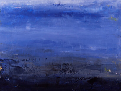 Mer a la Pleine Lune, London, 2015, oil on wood, 100 x 100 cm