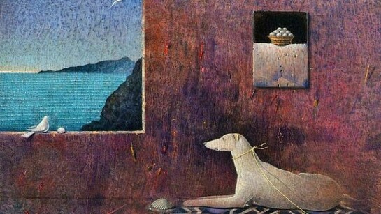 Claudio Cargiolli, Verso Ponente, 2012, olio su carta cm20x30