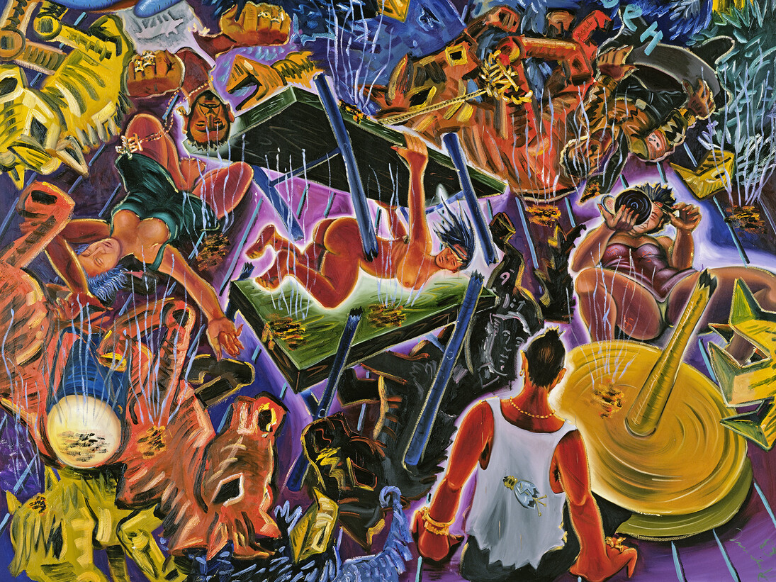 Jörg Immendorff, beben/heben, 1983, Huile sur toile, 285 x 330 cm, Photo: Friedrich Rosenstiel, Cologne
© Courtesy of Galerie Michael Werner Märkisch Wilmersdorf, Cologne & New York