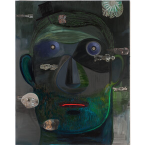 Nicole Eisenman. Guy Capitalist. 2011. Oil and mixed media on canvas. 76 x 60” (193 x 152.4 cm). Collection of Noel Kirnon, New York, NY. Courtesy of Susanne Vielmetter Los Angeles Projects. Photo: Robert Wedemeyer
