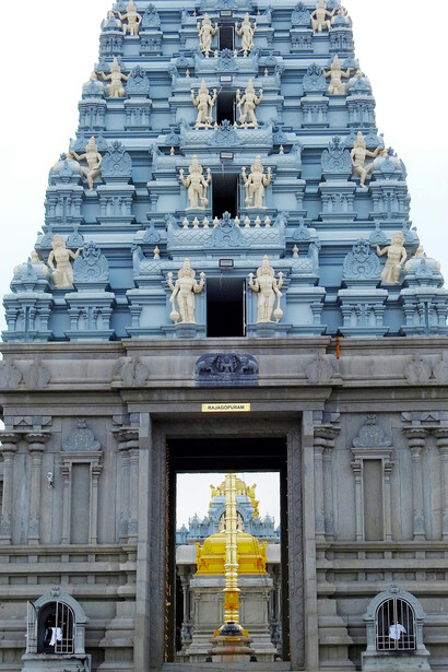 Located in Tirupati, Andhra Pradesh, the impressive Maha Dwaram of the Venkateswara Temple symbolizes the spiritual journey of countless devotees as they approach the divine presence of Lord Venkateshwara, India