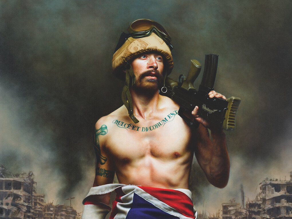 Mitch Griffiths, First Person Shooter I: Modern Warfare, 2014–2015 Oil on canvas, 150 x 120 cm (59 x 47¼ in)