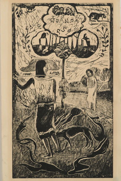Paul Gauguin, Noa Noa. Embaumé Embaumé. / Fragrant Scent, 1893-1894, Woodcut on pale cream Japan paper, 38.8 x 24.2 cm, Collection of McMaster Museum of Art, Levy Bequest Purchase
