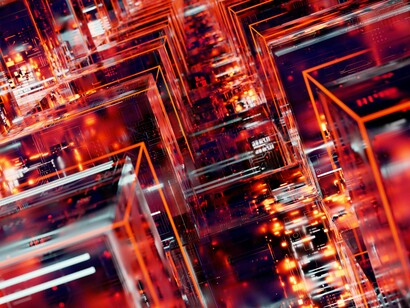 A digital network of interconnected nodes and pathways, presenting the modular pipelines that power reliable AI systems