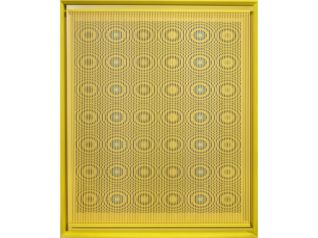 Alberto Biasi, Yellow rain, 1992, Courtesy Tornabuoni Art Gallery 