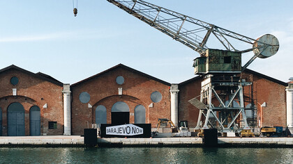 'Sarajevo Now' Pavillon in Arsenale Nord at 15th Venice Biennale. Photo by Jim Marshall