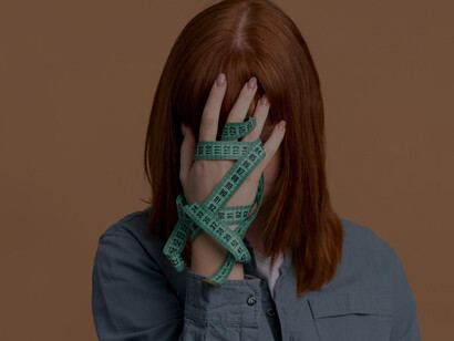 Woman with eating disorder having weight problems