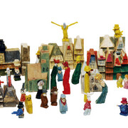 Wooden Toy Town at the End of the World, Lyonel Feininger (1871-1956)1919 until ca. 1950Weimar, Dessau and Berlincarved and painted wood H 3,7 - 11,5 cm
