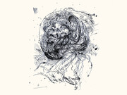 Glenn Brown, Drawing 1 (after Greuze), 2014, ink on polypropylene, 29,8 x 24,9 cm, Courtesy de l’artiste et de la Galerie Max Hetzler, Berlin | Paris
