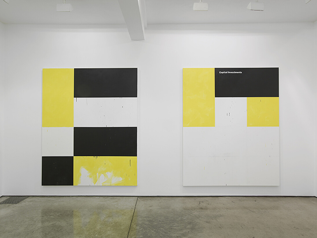 Gardar Eide Einarsson and Oscar Tuazon, Exhibition view. Courtesy of Maureen Paley