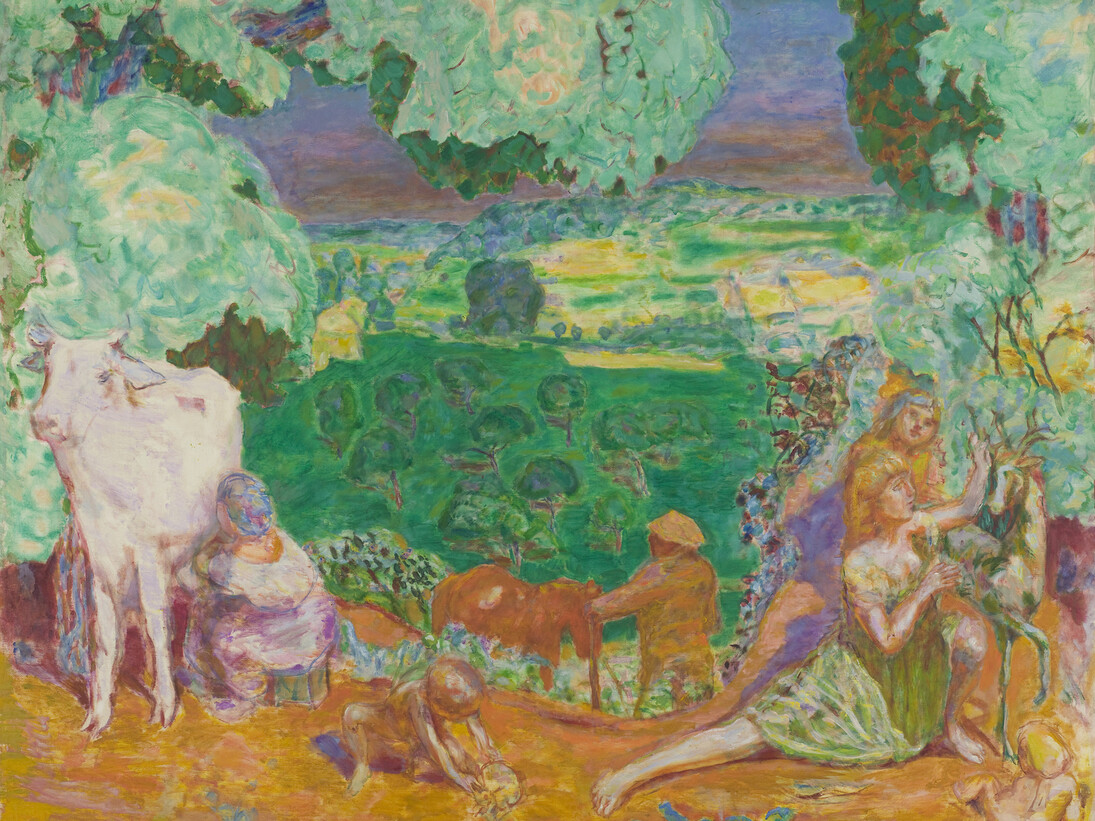 Pierre Bonnard (1867-1947), La Symphonie pastorale, panneau décoratif pour Bernheim-Jeune, 1916-1920, Huile sur toile, 130 × 160 cm, Signé en haut à gauche : Bonnard, Paris, musée d’Orsay, don de la Fondation Meyer 2009, RF 2009-14 © Musée d’Orsay, dist. RMN-Grand Palais / Patrice Schmidt © ADAGP, Paris 2015