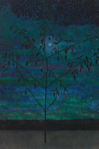 Sky Glabush, Apple tree with night sky (detail), 2026. Courtesy of Alison Jacques