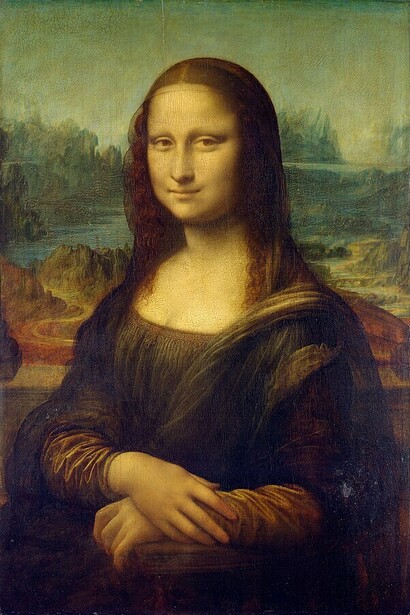 Leonardo da Vinci, Mona Lisa, 1503, oil on poplar panel, 77x53, Louvre Museum, France