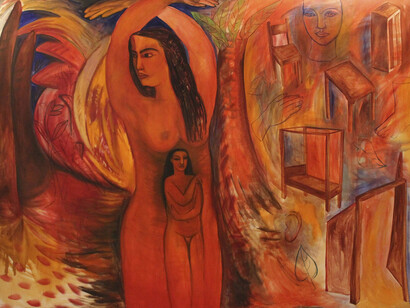 Rekha Rodwittiya, In search of my mother garden (detail), 1993. Courtesy of Sakshi Gallery