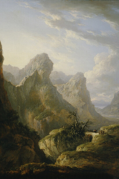 Alexander Nasmyth
Scottish, 1758–1840
A View in Glen Coe, Argyllshire
1814
Oil on canvas
35 x 27 in. (88.9 x 68.6 cm)
Sidney and Lois Eskenazi Museum of Art, Anonymous gift
