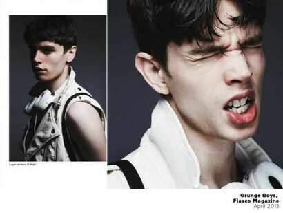 A very young model in grunge style