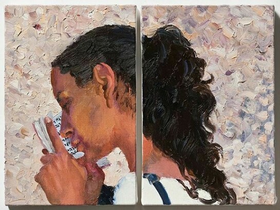 Liu Xiaodong, In Between Israel and Palestine 1, 12” by 16” (2), oil/canvas, 2013