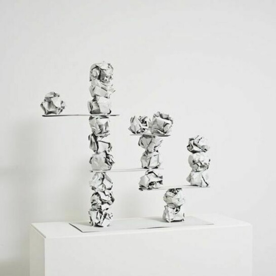 Matt Johnson, Paper Sculpture 3 (Poodle), 2013, Brass, solder, paint, 61.6 x 66.7 x 31.1 cm, 24 1/4 x 26 1/4 x 12 1/4 ins, Copyright The Artist, Courtesy Alison Jacques Gallery, London