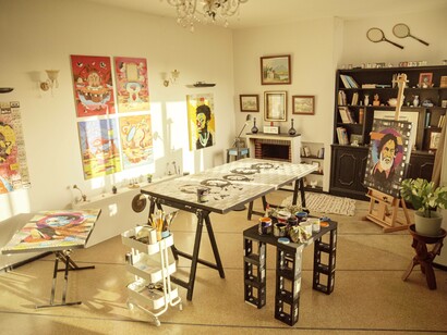 Youness Miloudi's art space in Casablanca, Morocco photo by Karim Tajouaout