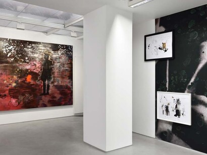 Moi qui adore Barnett Newman, on peut dire qu'on en est loin, Exhibition view. Courtesy of Galerie Christophe Gaillard